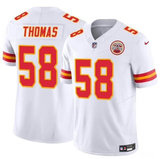 Men??s Kansas City Chiefs #58 Derrick Thomas White 2024 F.U.S.E Vapor Untouchable Limited Football Stitched Jersey